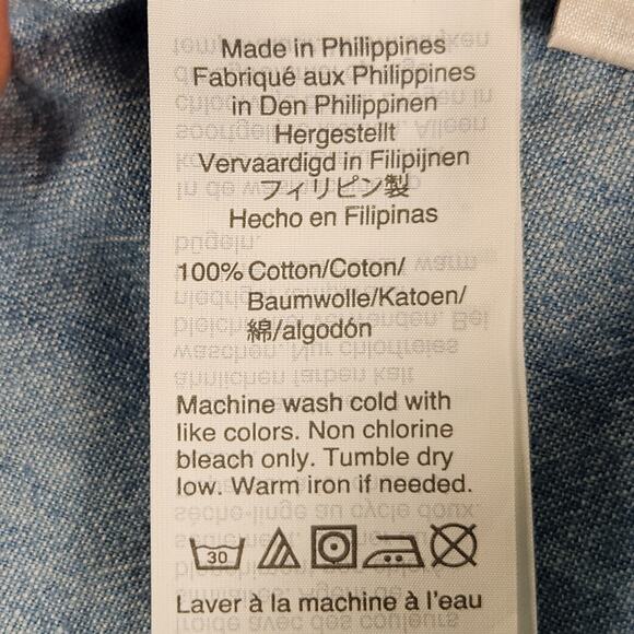 Madewell Chambray Patio Button Front Midi Skirt Size 2 Blue Solid Cotton EUC - Picture 11 of 13